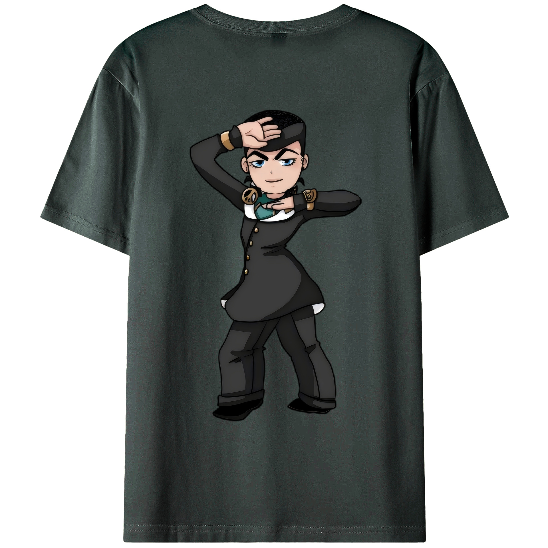 （画像用） ジョジョの奇妙な冒険 ひがしかた じょうすけ JoJo's Bizarre Adventure Higashikata Josuke 綿100％ メンズ半袖Tシャツ（バックプリント） 通気性